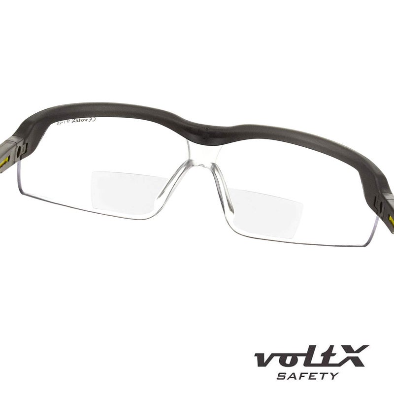 voltX GT ADJUSTABLE Bifocal Reading Safety Glasses (Clear Lens +1.5) ANSI Z87.1+ & CE EN166FT, Anti fog coated UV400 Lens, Tilt & length adjustable earstems, clip on safety cord - Image 4